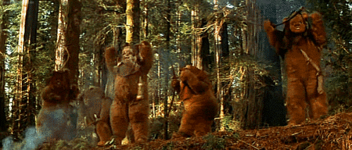 ewoks celebrating