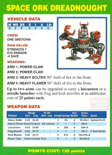 ork cardboard dreadnought