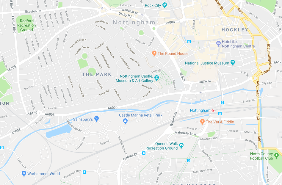 map of nottingham