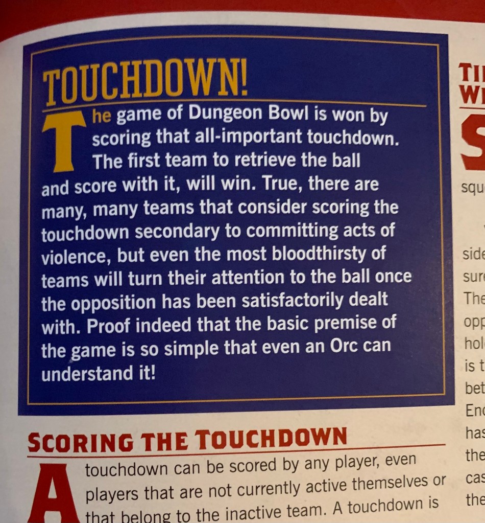 dungeon bowl touchdown
